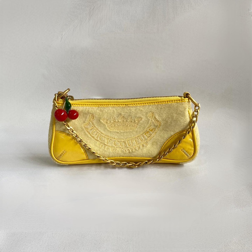 Yellow and gold Juicy Couture shoulder bag with chain and cherries 🍒